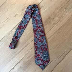 VTG 90s Christian Dior 100% Silk Necktie Blue Paisley 57” Designer Business USA